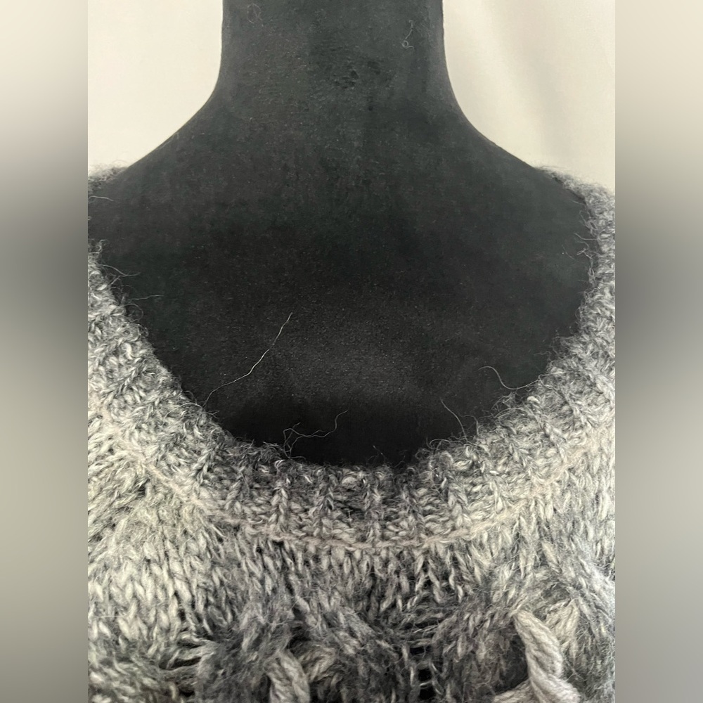 Sundance sweater alpaca‎ wool cable knit Gradient gray small eclectic grunge - Picture 4 of 7
